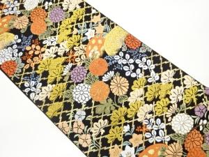 秋草に光悦垣・松模様織出し袋帯